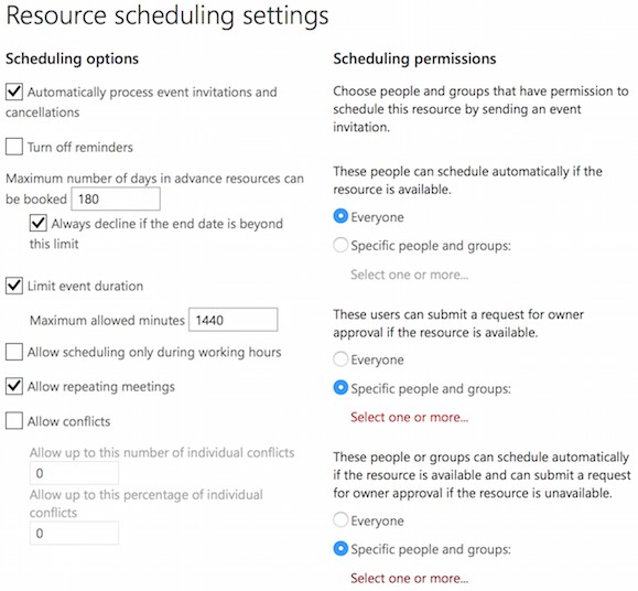 Exchange 2025 Resource Calendar Permissions